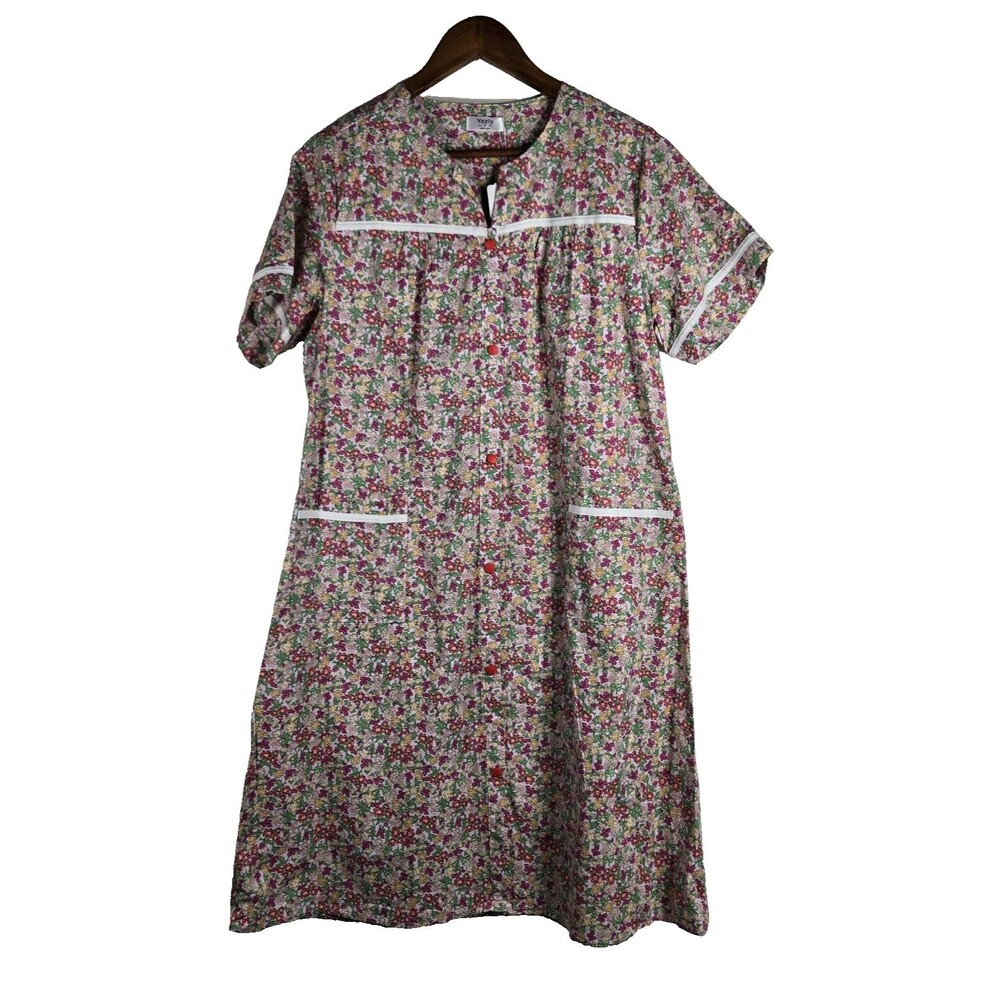 Yozly Women's Size Small Floral‎ Snap Up Robe Housecoat NWT